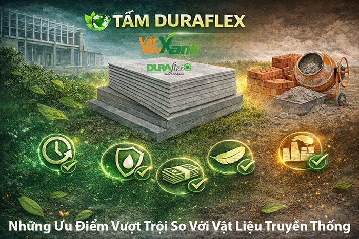 Những ưu điểm vượt trội từ tấm xi măng Duraflex 