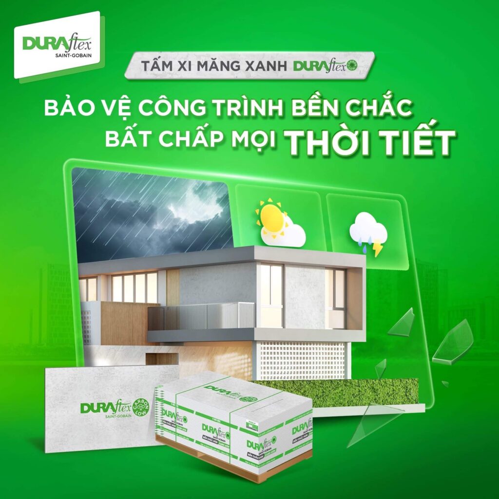 Tấm duraflex Low cacrbon làm vách ngăn