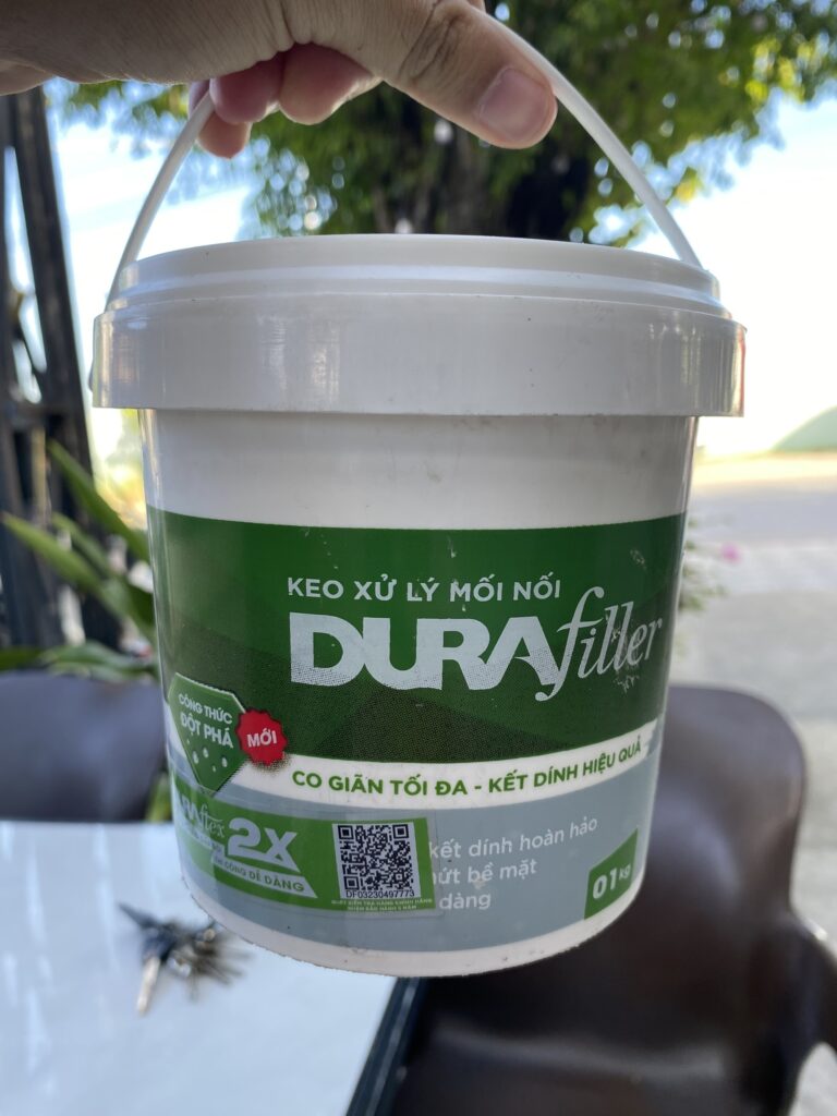 Xô keo xử lý mối nối DURAfiller loại 1kg chính hãng có tem QR bảo hành tại kho Đại Phát