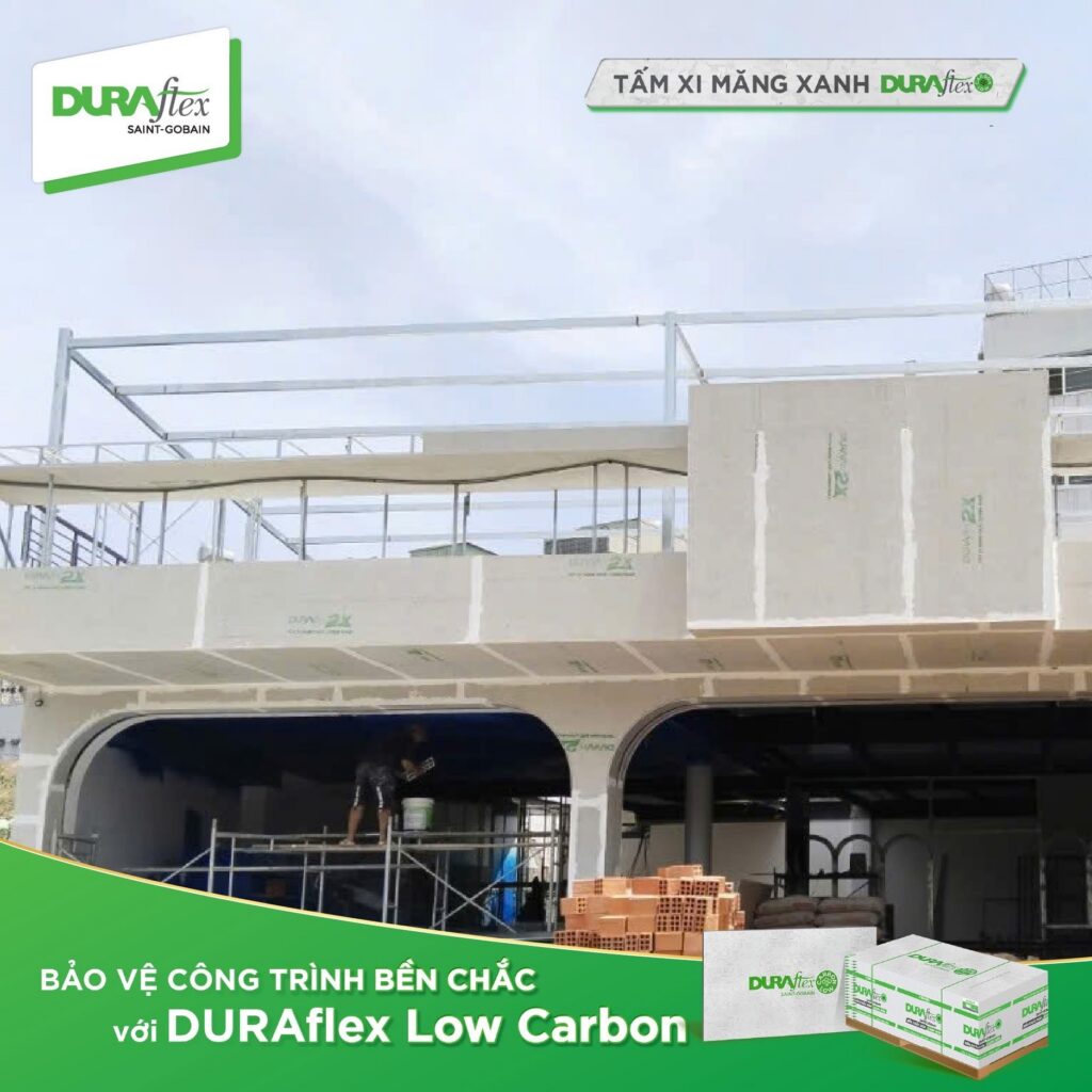 vách ngăn ngoài trời bằng tấm duraflex 8mm