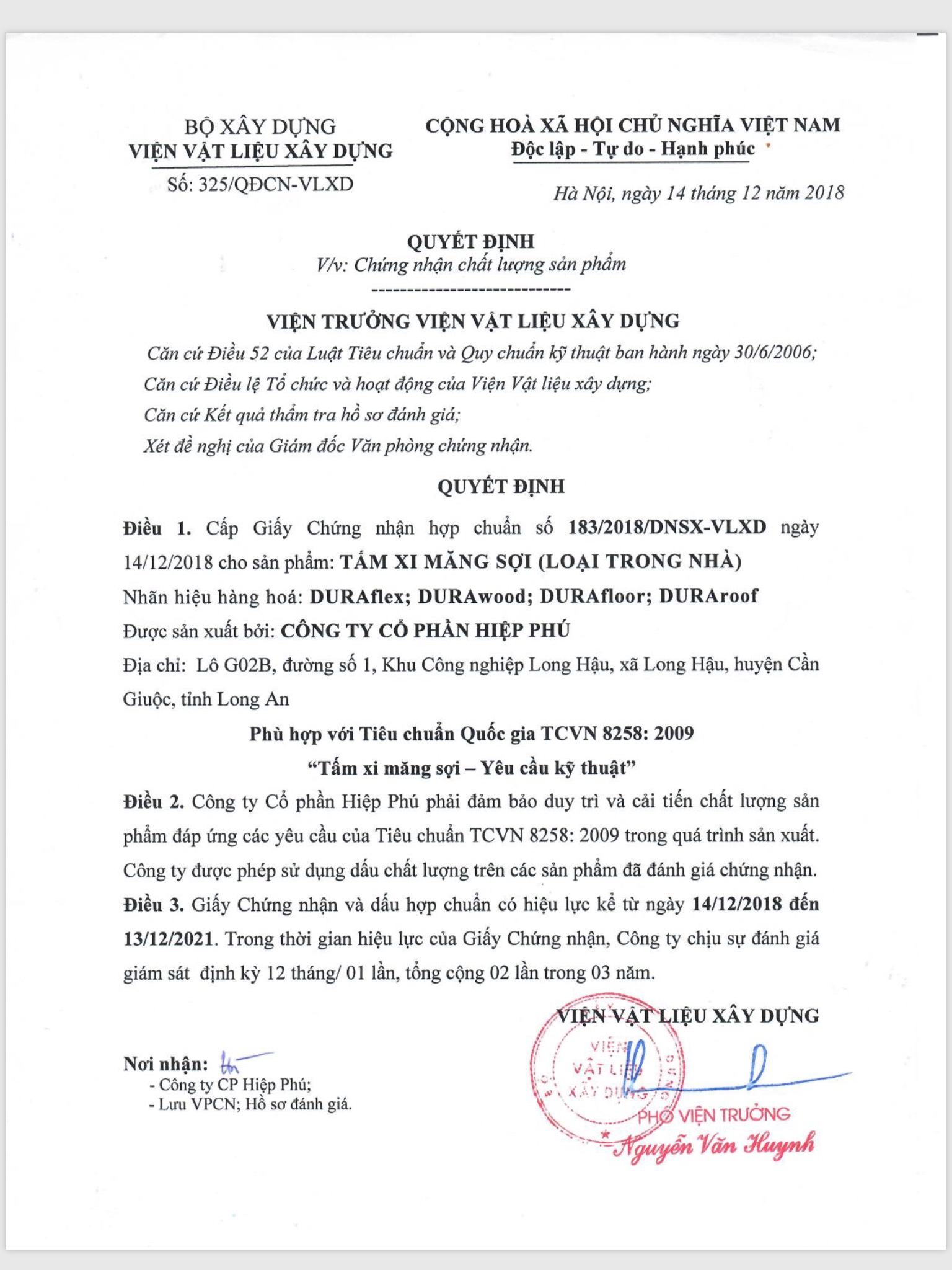 chứng chỉ chất lượng xanh