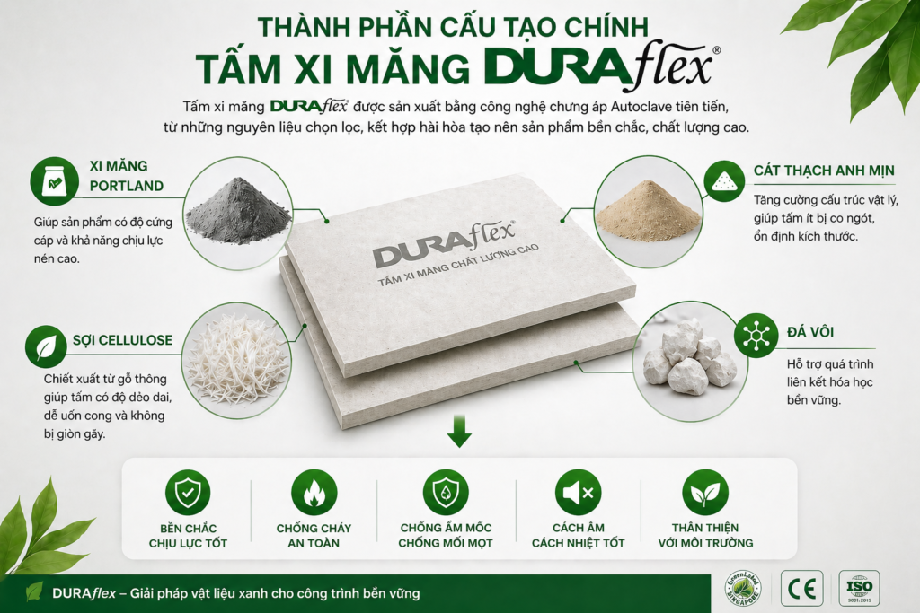 Thành phần tấm xi măng