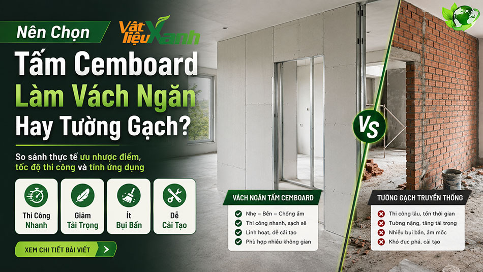 Tấm cemboard làm vách ngăn