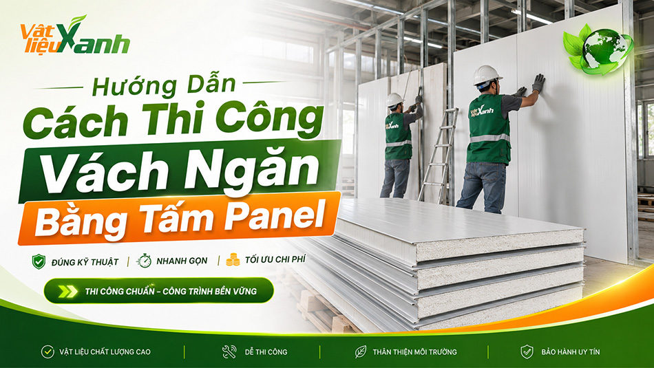 thi công vách ngăn bằng tấm panel